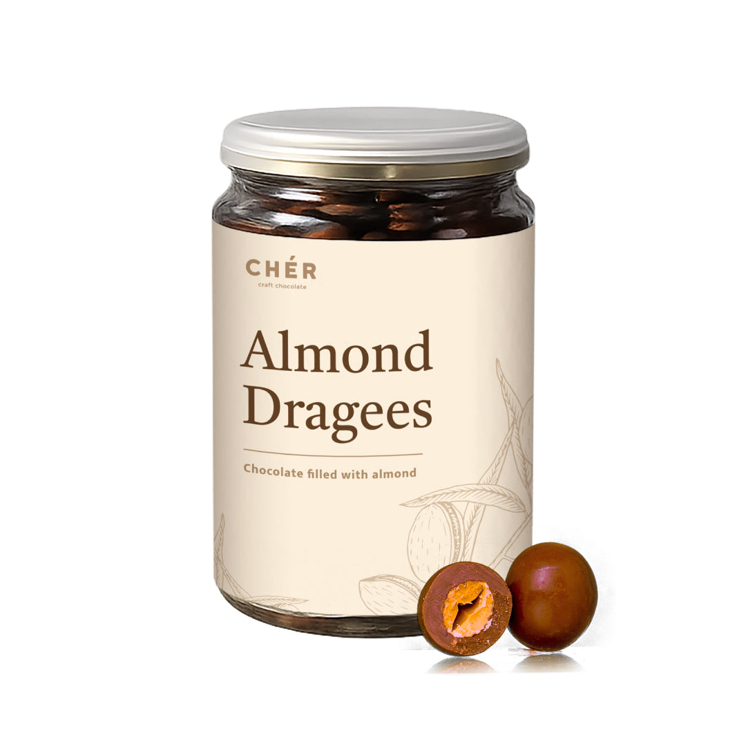 CHER CHOCOLATE - Dark Milk Chocolate Almond Dragees - Coklat Bites