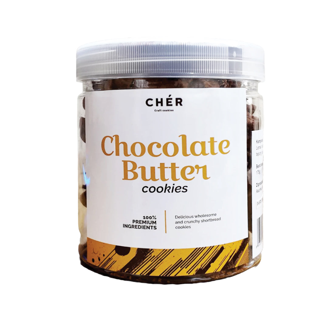 CHER CHOCOLATE - Chocolate Butter Cookies | Kue Kering Mentega Coklat Toples | Halal | 200g